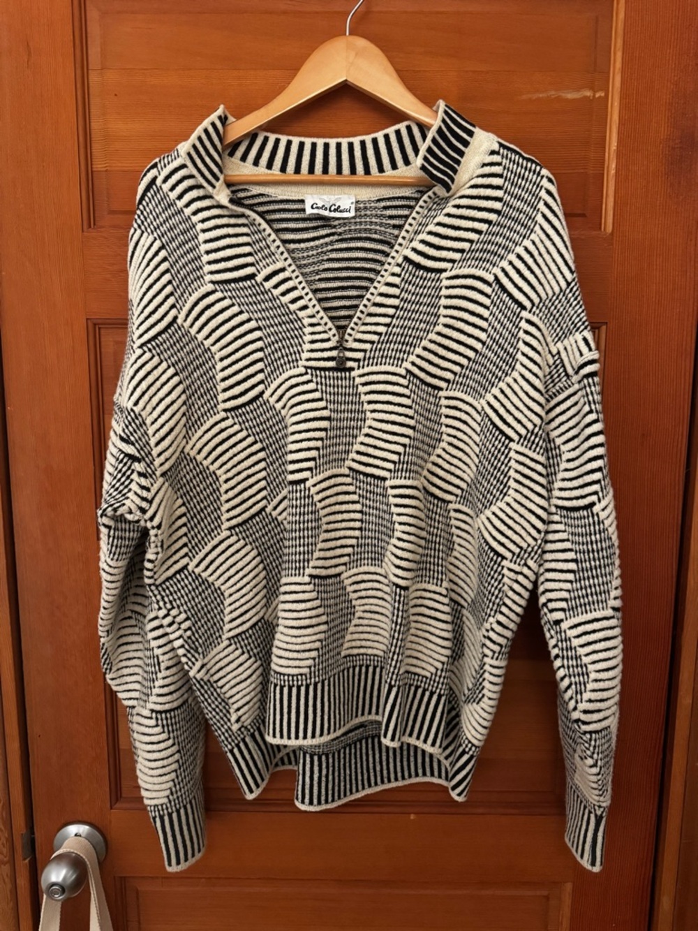 Vintage Carlo Colucci Sweater Mens Coogi Style 1/4 Zip Made in Italy Limited